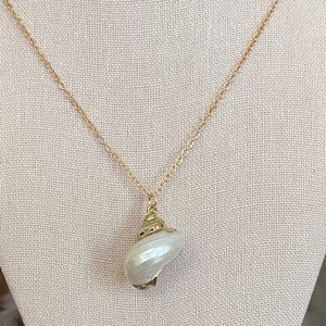 Adorable gold shell necklace